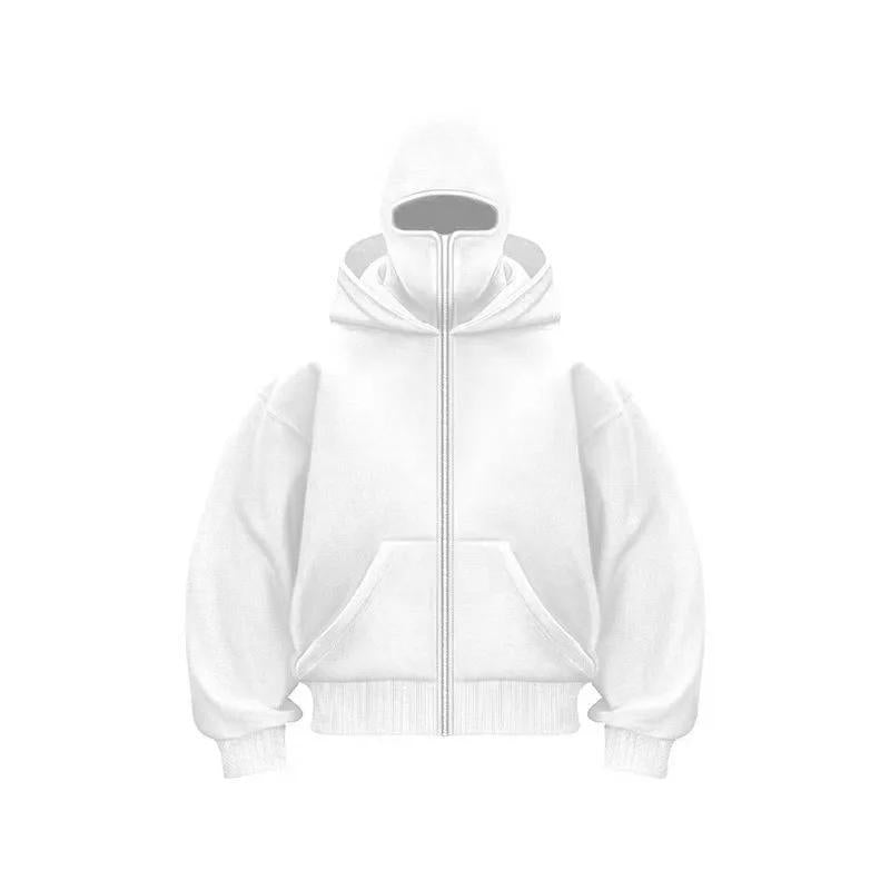 Balaclava Autumn/Winter Warm Fashion Personalized Hoodie Men'S Soild Color Double Layer Hoodie Sportswear 2025 New Edition